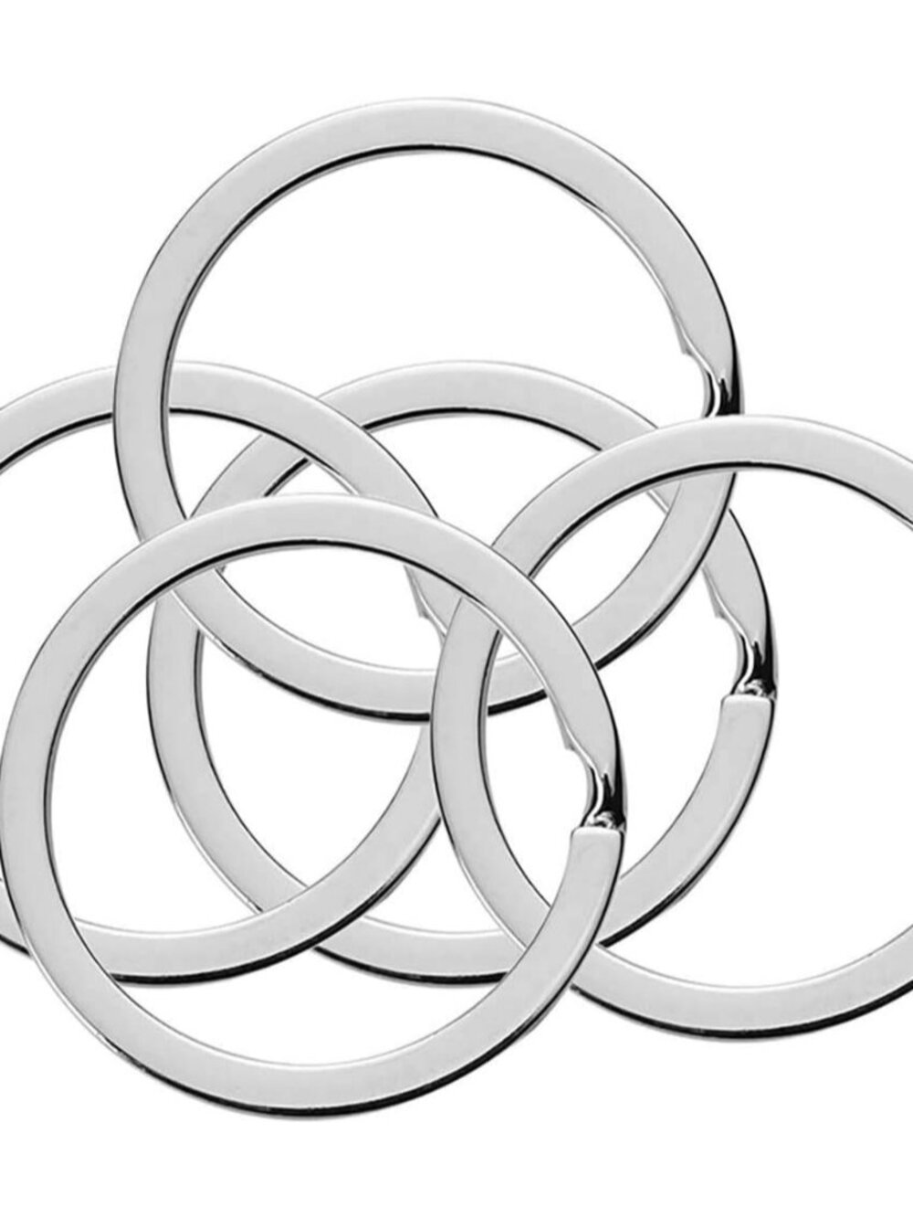 10 Pieces of 1-inch Flat Key Rings - Metal Keychain Rings, Split Keyrings, Flat